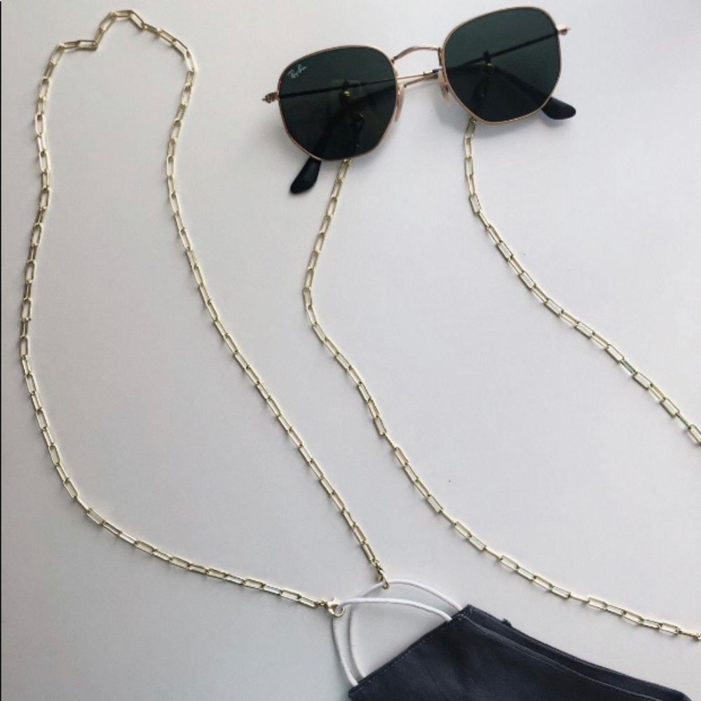 Paperclip Style Gold Mask Chain